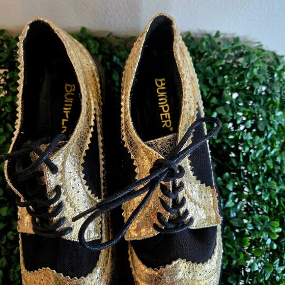 Size 8 – Bumper Gold Mesh Creepers w/ Chunky Platform Sole - Picture 6 of 6
